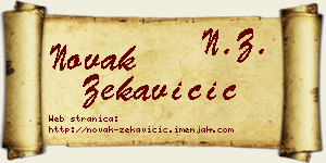 Novak Zekavičić vizit kartica